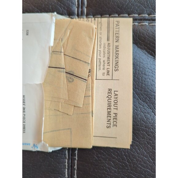 5208 BUTTERICK 1960's Misses One Piece Loose Dress Sewing Pattern Size 10 UC FF - Picture 4 of 4